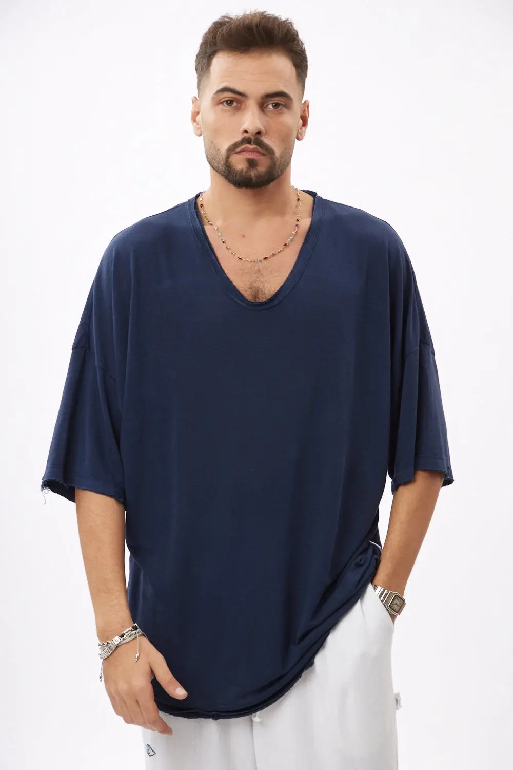 Dor Oversized Shirt - Navy Blue TFU-TFU shop