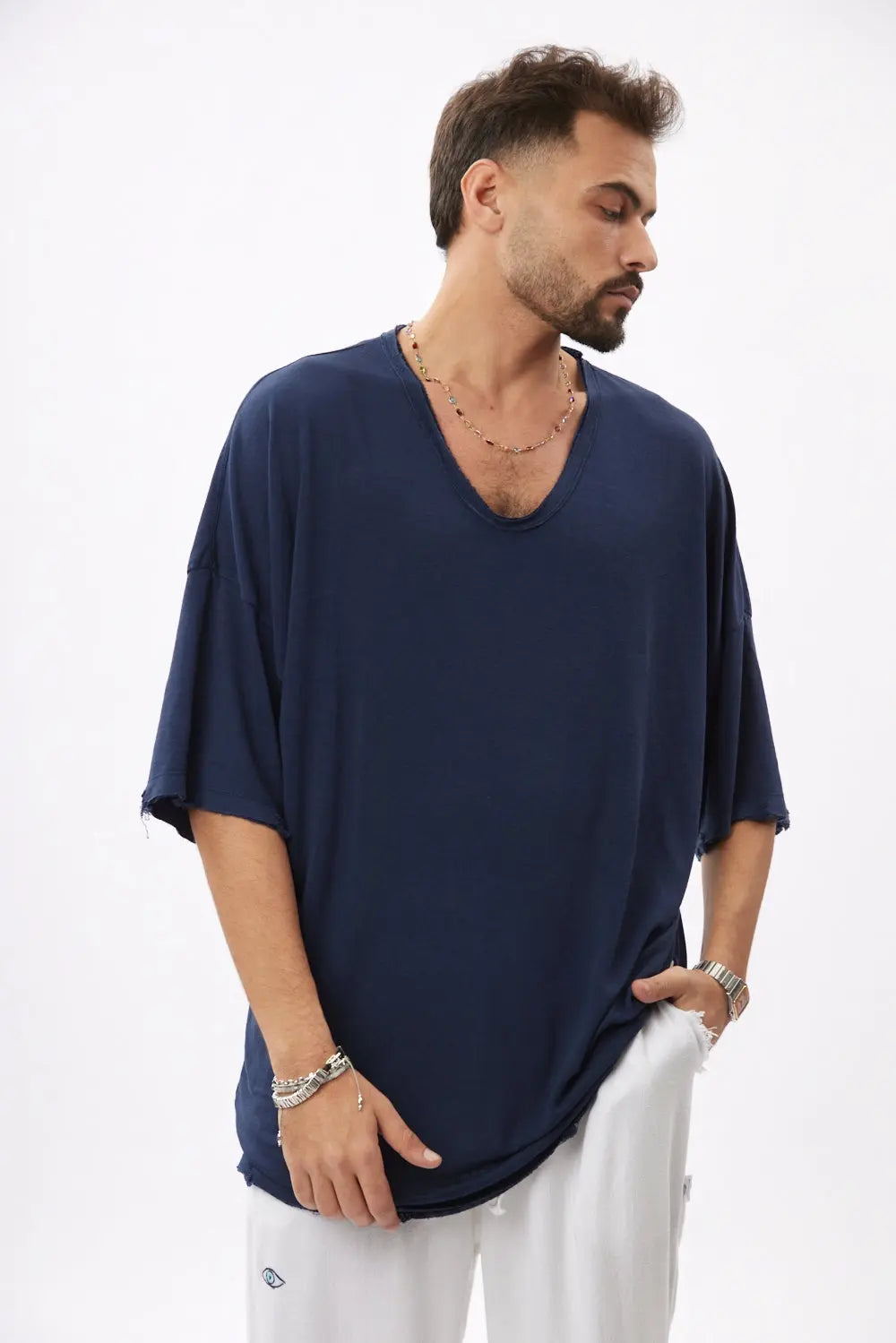 Dor Oversized Shirt - Navy Blue TFU-TFU shop