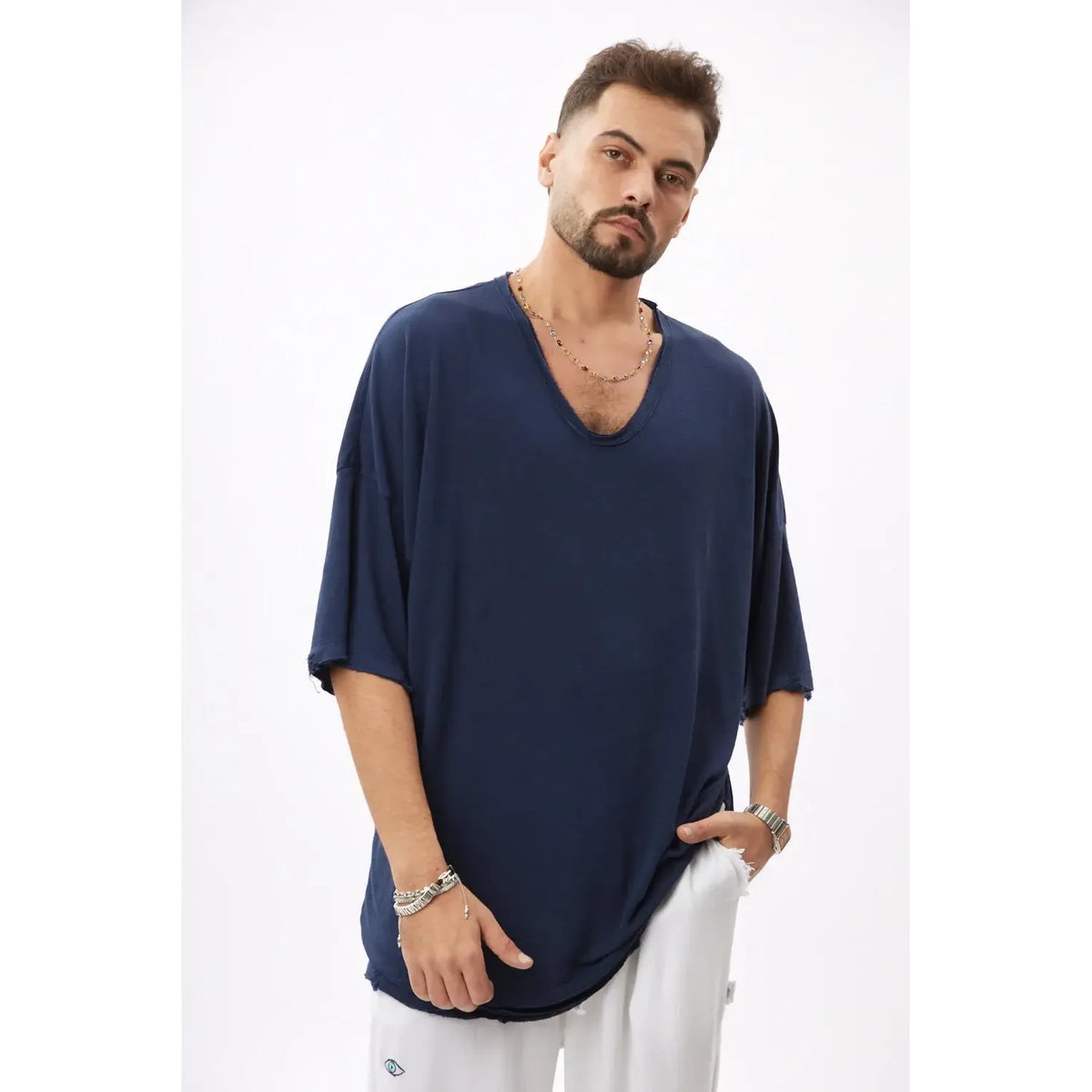 Dor Oversized Shirt - Navy Blue TFU-TFU shop