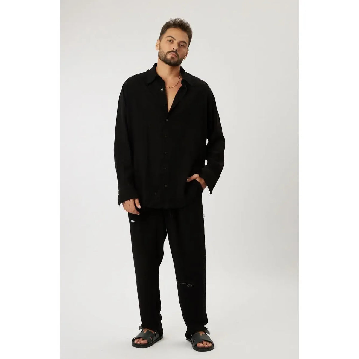 SOFT SL Linen Pants – Black TFU-TFU shop