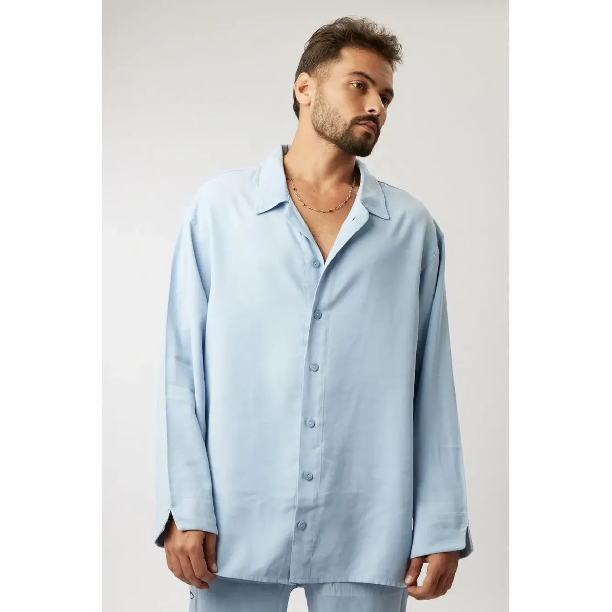 LUX Loose Button-Up - Light Blue TFU-TFU shop