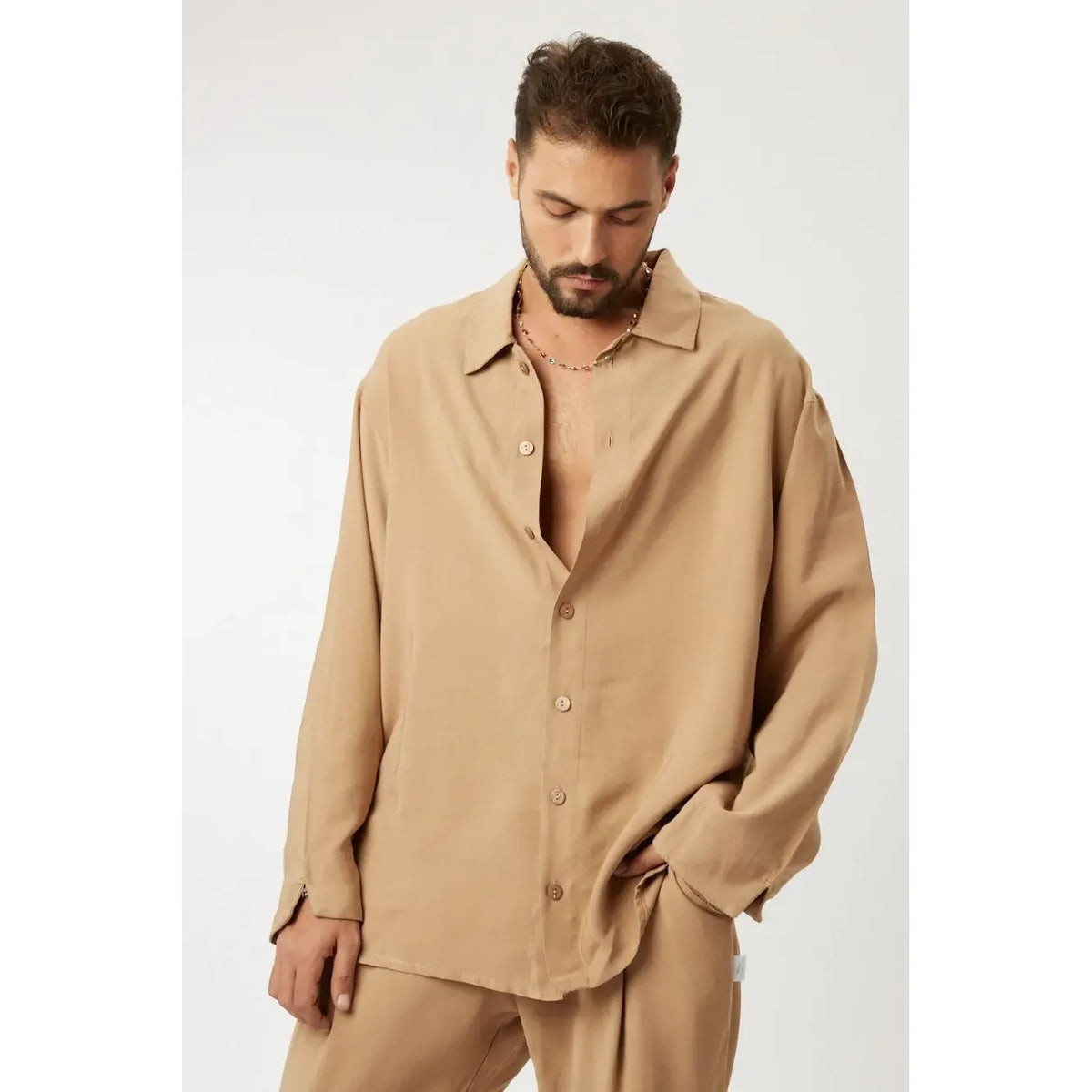LUX Loose Button-Up - Camel TFU-TFU shop
