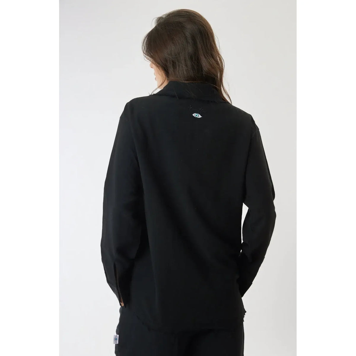 Woman Soft Linen Button-Up - Black TFU-TFU shop