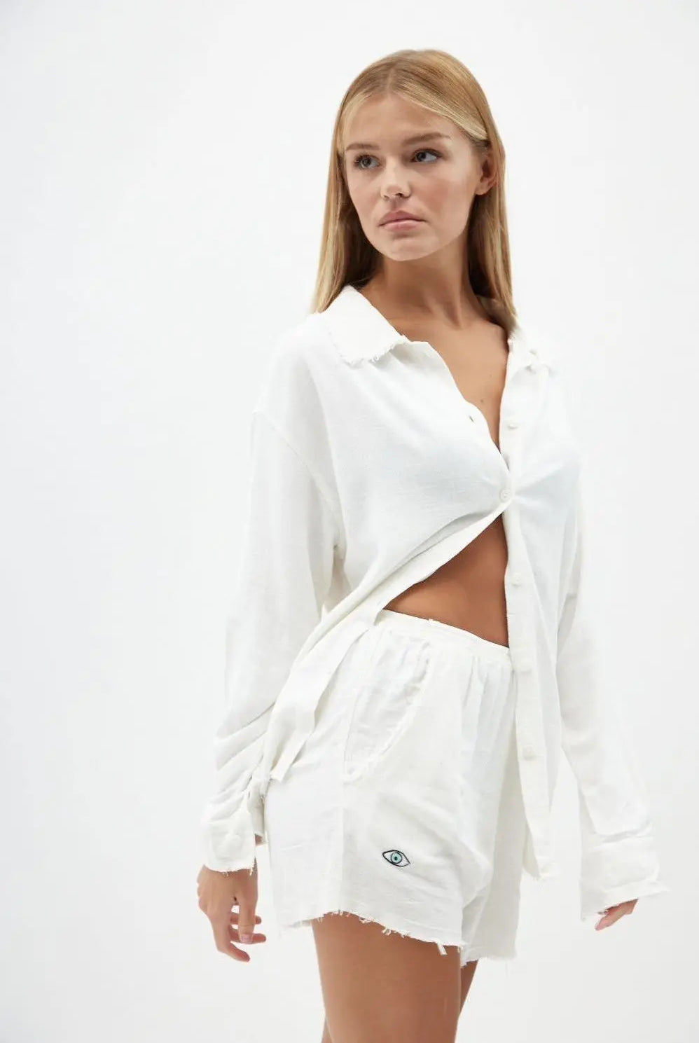 Soft Linen Shorts - White Cream TFU TFU HOME