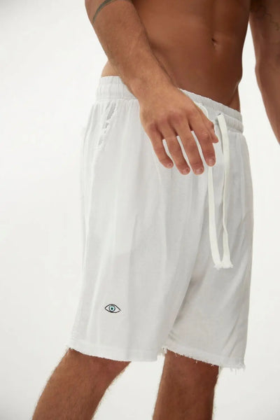 Soft Linen Bermuda Shorts — Cream