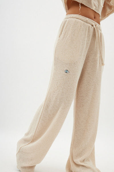 Fine Knit Flare Pants – Stone