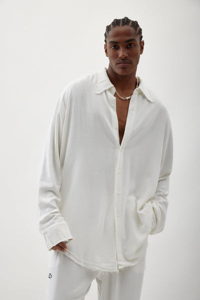 SOFT Linen Button-Up Shirt – Cream