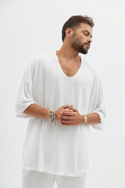 Oversized U T Shirt - White