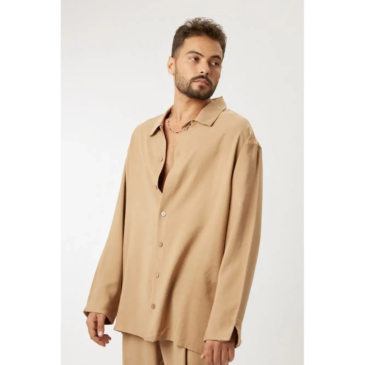 LUX Loose Button-Up - Camel TFU-TFU shop