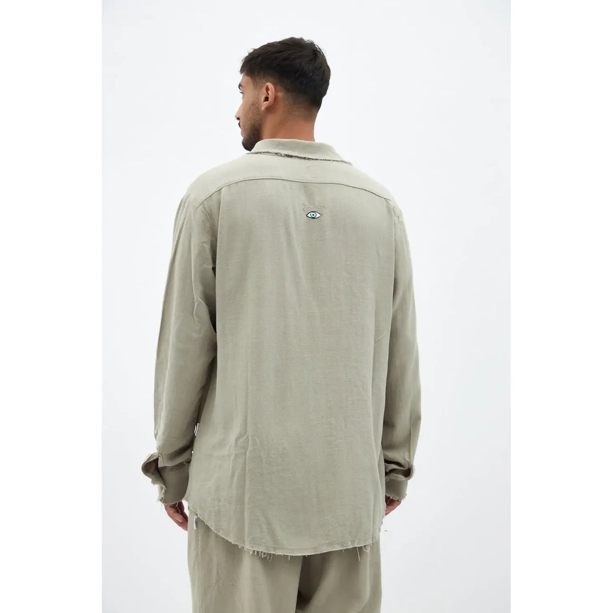 Soft Linen Long Sleeve Button-Up Shirt — Green TFU-TFU shop