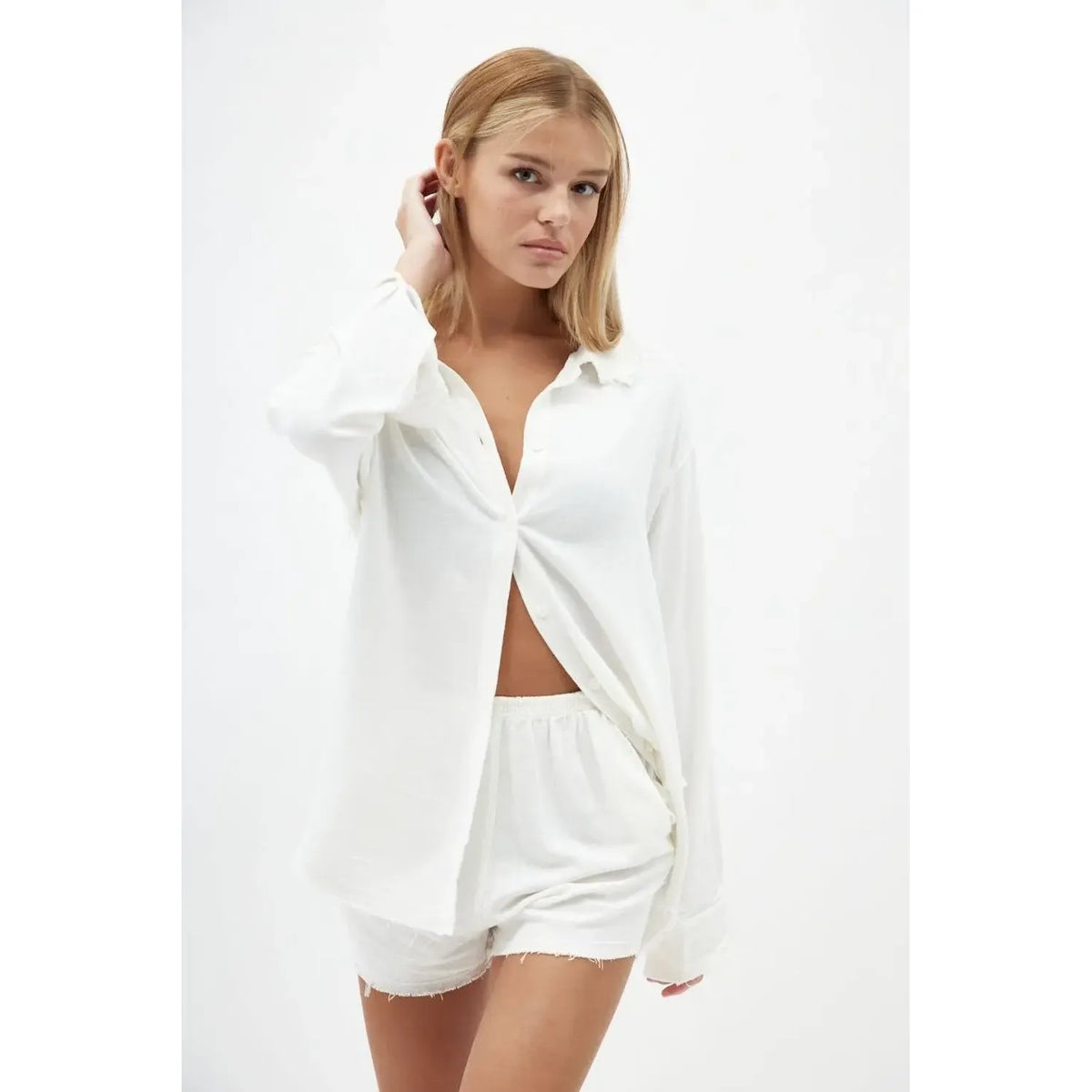 Soft Linen Shorts - White Cream TFU TFU HOME
