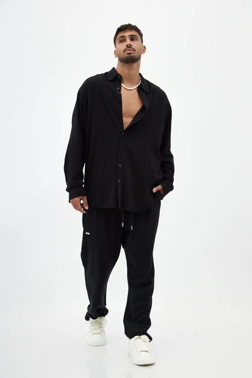 Soft Linen Set — Black | Long Sleeve & Pants TFU TFU GLOBAL